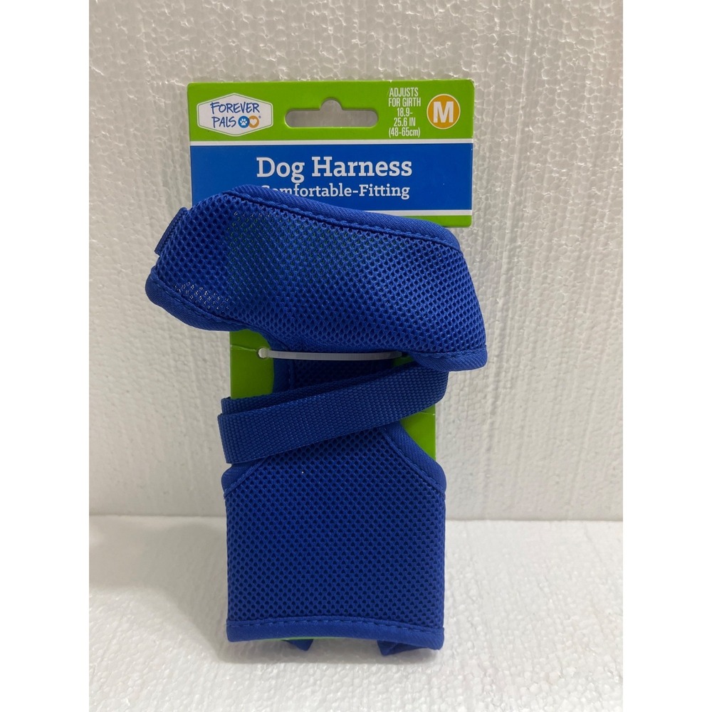Forever Pals‎ Dog Harness Blue Med. Adjusts For Girth 18.9-25.6" Comfortable-NEW